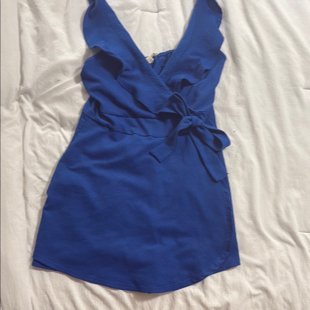 Elegant Blue Wrap Romper
